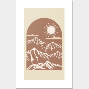 Boho Neutral Minimalist Landscape Nature Mounted Print Posters and Art